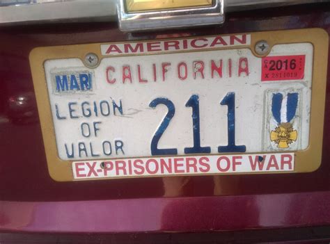 lv plates price|legion of valor license plate.